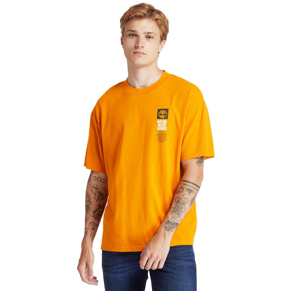 Tricouri Timberland Barbati Portocalii - Heritage Short-Sleeve Tree Pack - Romania - DUSGBM540